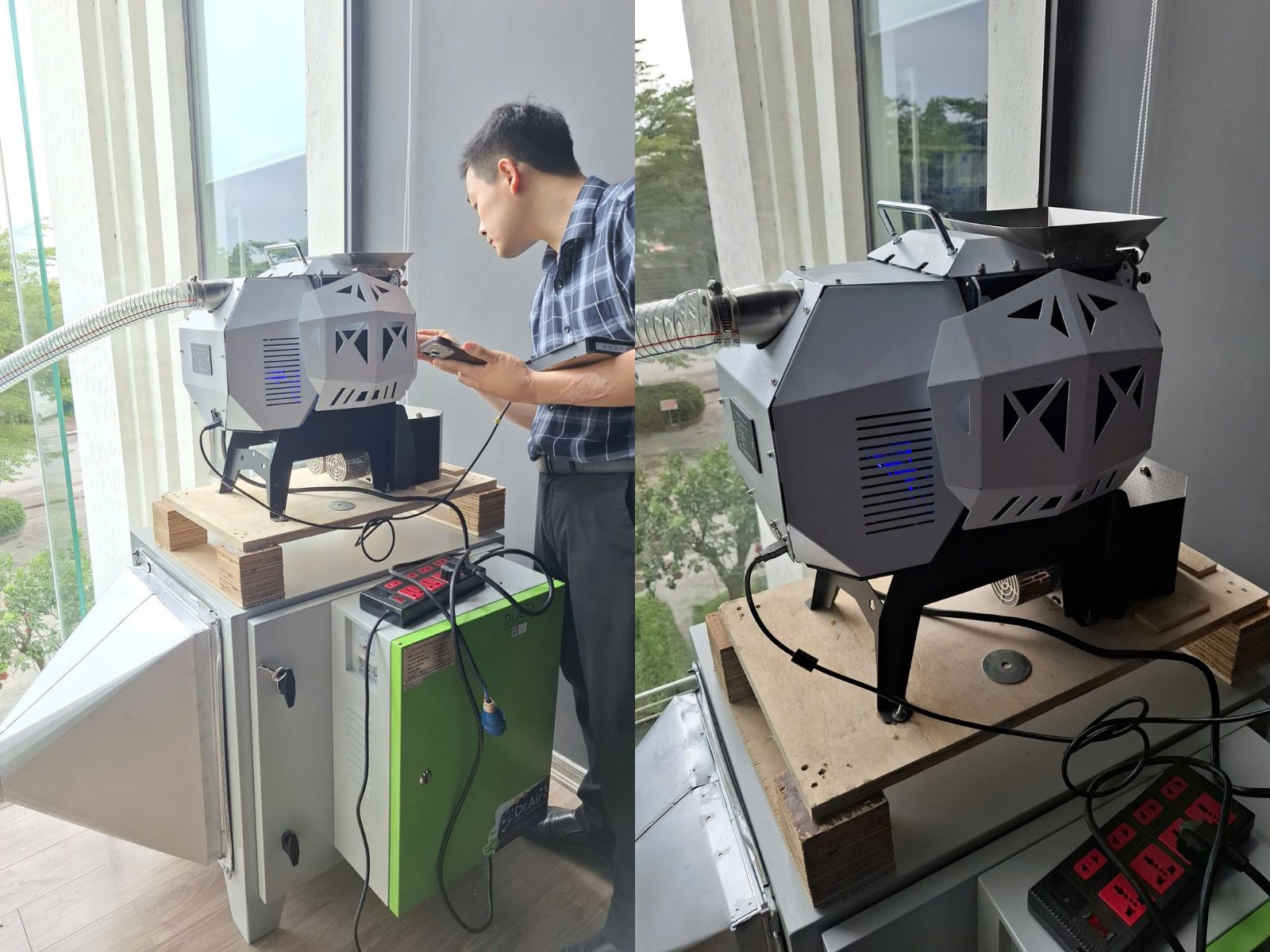 Máy lọc tĩnh điện Dr.Air giúp xử lý khói rang cà phê hiệu quả cho mô hình rang xay quy mô nhỏ