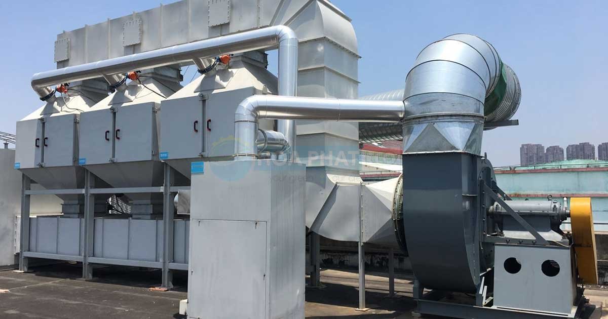 Hệ thống xử lý bụi và khí thải lắp đặt tại nhà máy